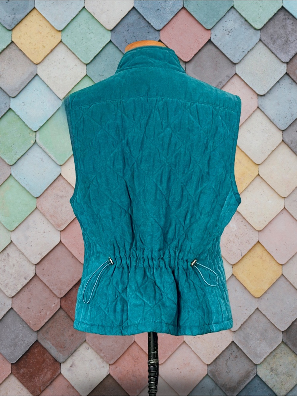Croft & Barrow Teal Full Zip Quilted Vest SzXLPetite with Pockets - Picture 9 of 9